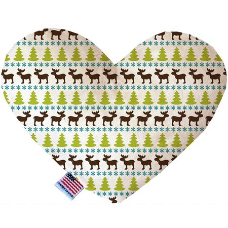 MIRAGE PET PRODUCTS Mountain Moose Canvas Heart Dog Toy 6 in. 1297-CTYHT6